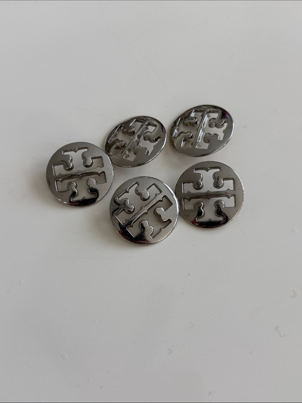 Tory Burch Silver Logo Buttons